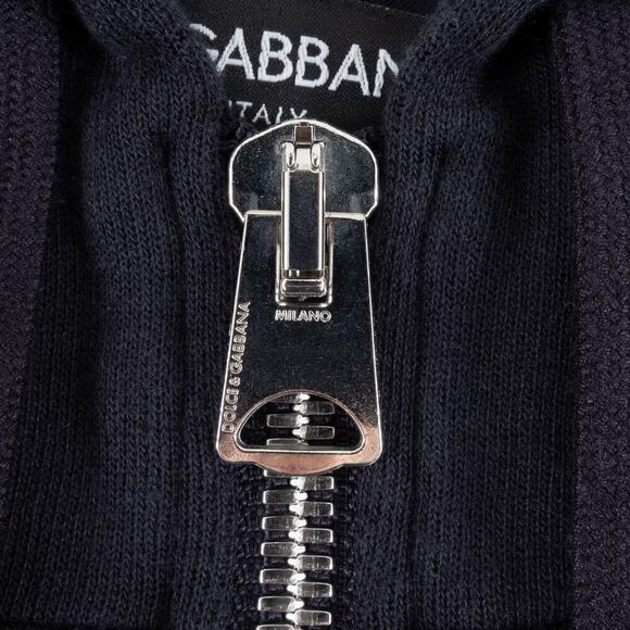 Dolce & Gabbana Cotton Silk Hoodie Men's 48 (Medium) Dark Blue - Picture 5 of 8